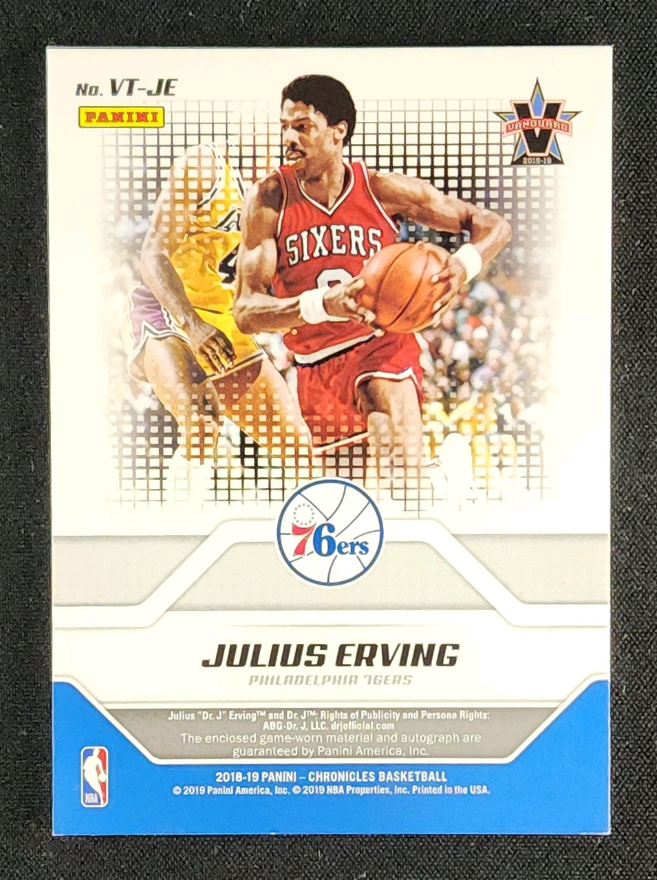 2018 Panini Chronicles Vanguard V-Team Julius Erving PATCH AUTO