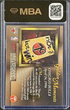 1996 Stadium Club Golden Moments Michael Jordan Dennis Rodman #GM3 MBA AUTH