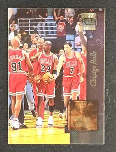 1996 Stadium Club Golden Moments Michael Jordan Dennis Rodman #GM3 MBA AUTH