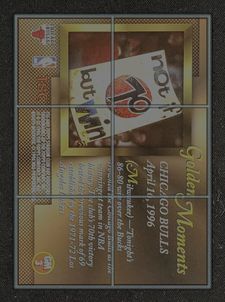 1996 Stadium Club Golden Moments Michael Jordan Dennis Rodman #GM3 MBA AUTH