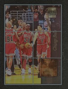 1996 Stadium Club Golden Moments Michael Jordan Dennis Rodman #GM3 MBA AUTH
