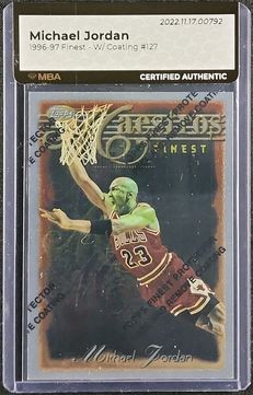 1996 Finest w/ Coating Michael Jordan #127 MBA AUTH