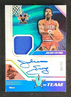 2018 Panini Chronicles Vanguard V-Team Julius Erving PATCH AUTO /49 MBA AUTH