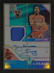 2018 Panini Chronicles Vanguard V-Team Julius Erving PATCH AUTO /49 MBA AUTH