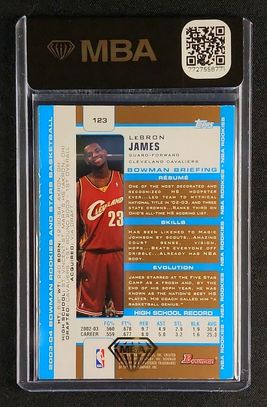 2003 Bowman Rookies & Stars Gold LeBron James ROOKIE #123 MBA AUTH