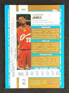 2003 Bowman Rookies & Stars Gold LeBron James ROOKIE #123 MBA AUTH