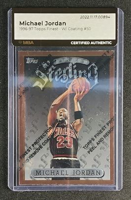 1996 Finest w/ Coating Michael Jordan #50 MBA AUTH