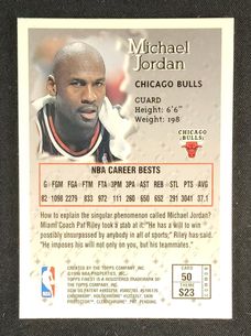 1996 Finest w/ Coating Michael Jordan #50 MBA AUTH