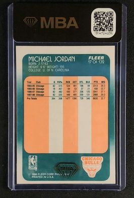 1988 Fleer Basketball Michael Jordan #17 MBA AUTH