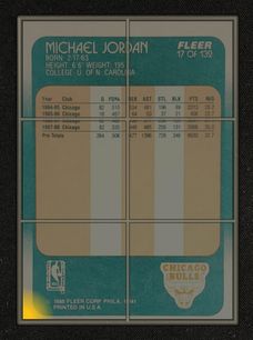 1988 Fleer Basketball Michael Jordan #17 MBA AUTH