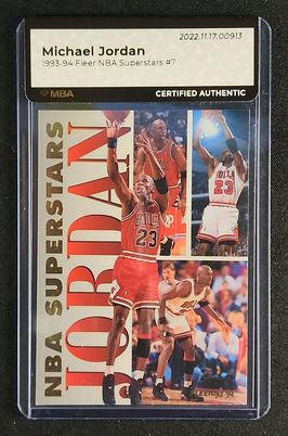 1993 Fleer NBA Superstars Michael Jordan #7 MBA AUTH