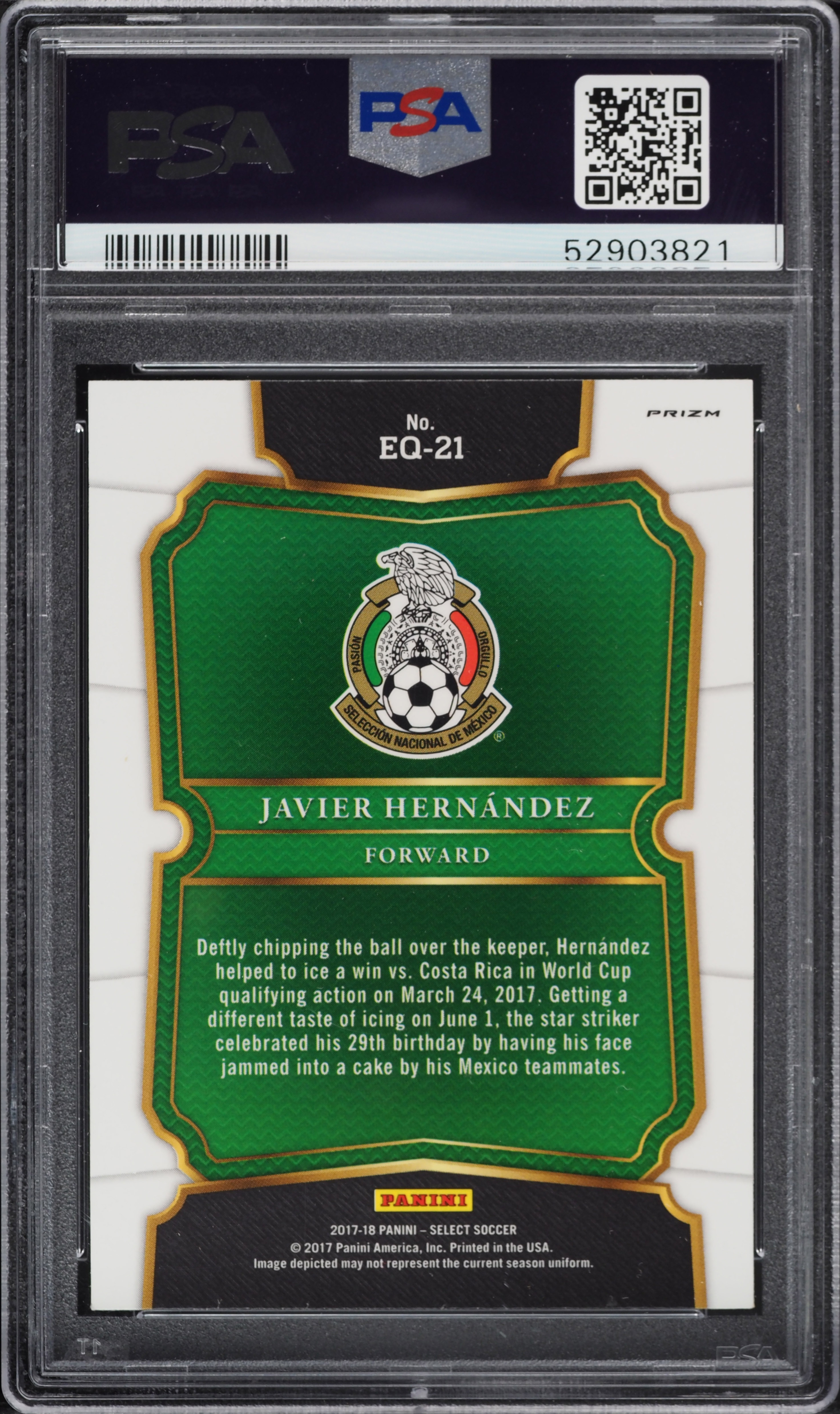 Javier Hernandez 2017 Panini Immaculate Modern Marks Auto /10 直筆 