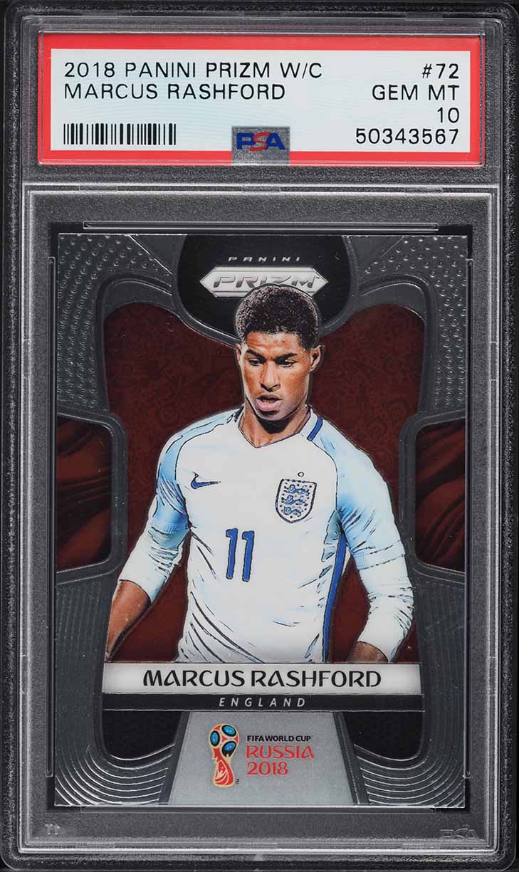 2018 Panini Prizm World Cup Marcus Rashford #72 PSA 10 GEM MINT on 