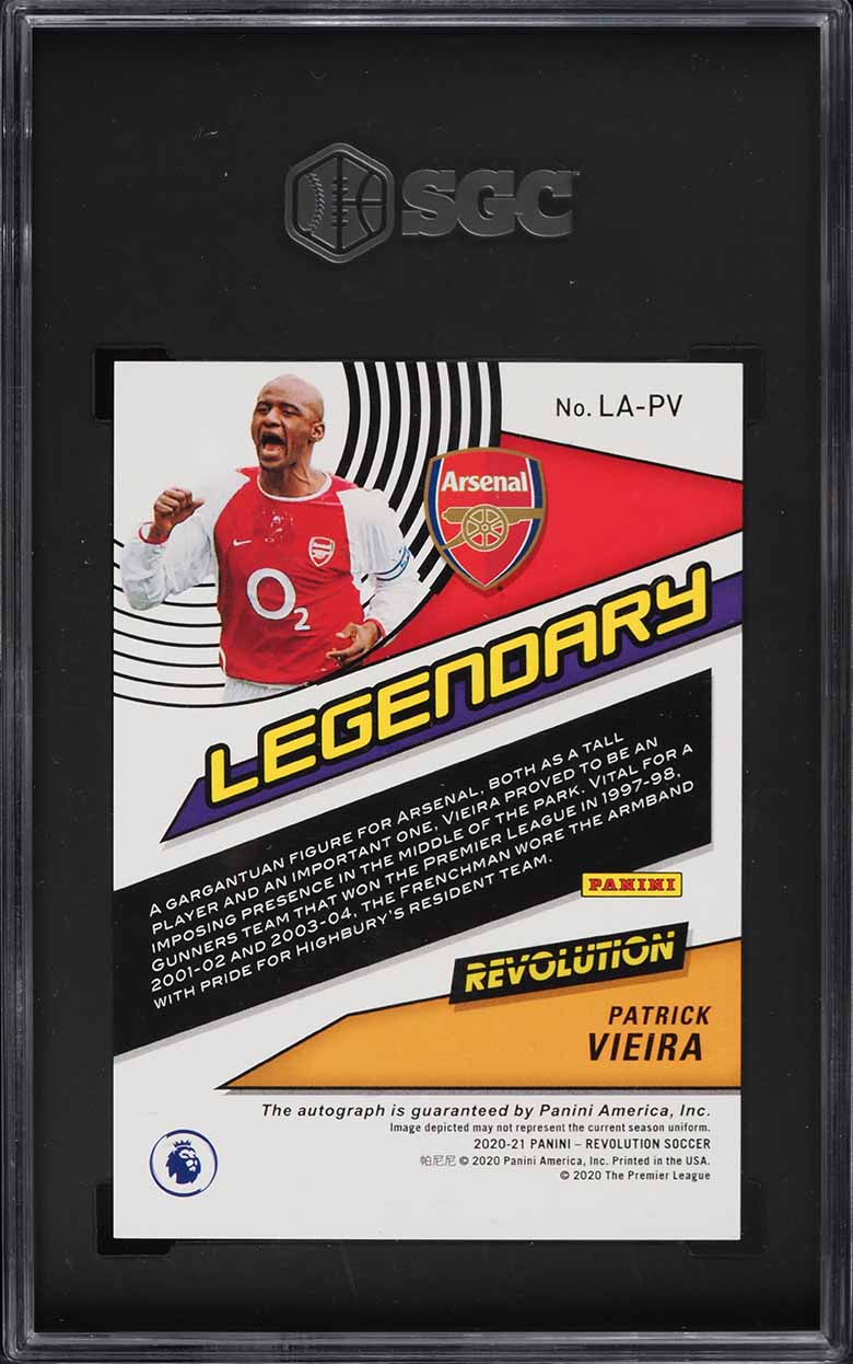 2020 Panini Revolution Legendary Patrick Vieira AUTO #LA-PV SGC 10