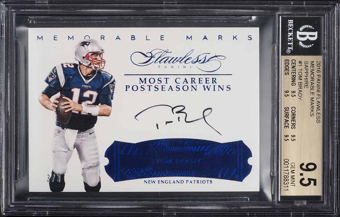 2016 Panini Flawless Memorable Marks Sapphire Tom Brady AUTO 3/3 #MMTB BGS 9.5