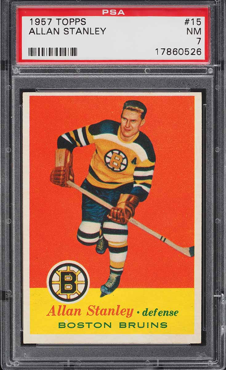 1957 Topps Hockey Allan Stanley #15 PSA 7 NRMT