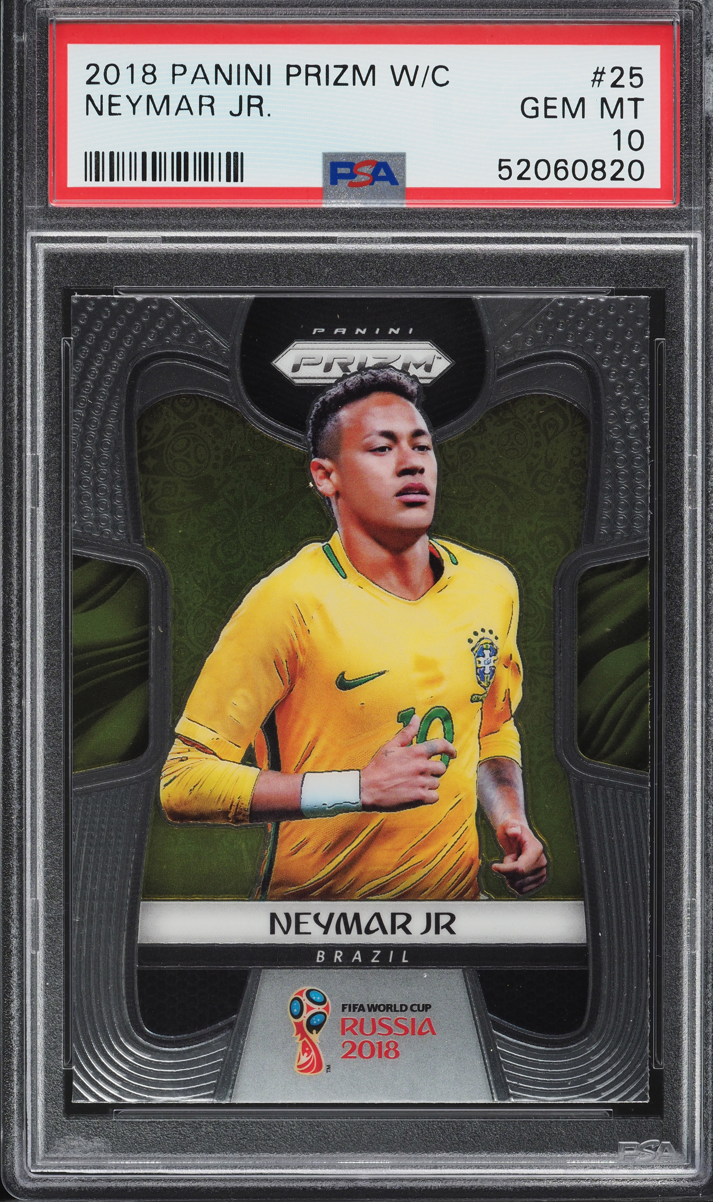 2018 Panini Prizm World Cup Neymar Jr. #25 PSA 10 GEM MINT on