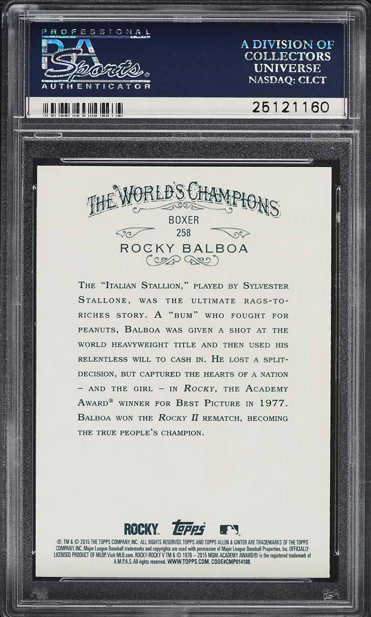 2015 Topps Allen & Ginter Rocky Balboa #258 PSA 10 GEM MINT