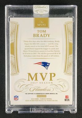 2019 Panini Flawless MVPs Sapphire Tom Brady /10 #MVP2 MBA AUTH