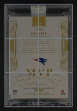 2019 Panini Flawless MVPs Sapphire Tom Brady /10 #MVP2 MBA AUTH