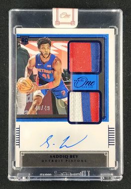 2020 Panini One & One Dual Blue Saddiq Bey ROOKIE PATCH AUTO /49
