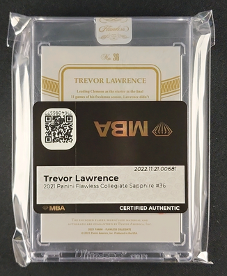 2021 Panini Flawless Collegiate Trevor Lawrence ROOKIE PATCH AUTO /15 MBA AUTH