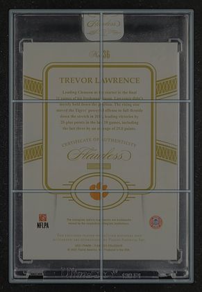 2021 Panini Flawless Collegiate Trevor Lawrence ROOKIE PATCH AUTO /15 MBA AUTH