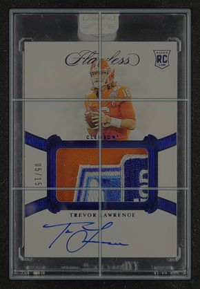 2021 Panini Flawless Collegiate Trevor Lawrence ROOKIE PATCH AUTO /15 MBA AUTH