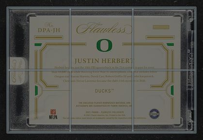 2021 Panini Flawless Collegiate Dual Ruby Justin Herbert PATCH AUTO /15 MBA AUTH