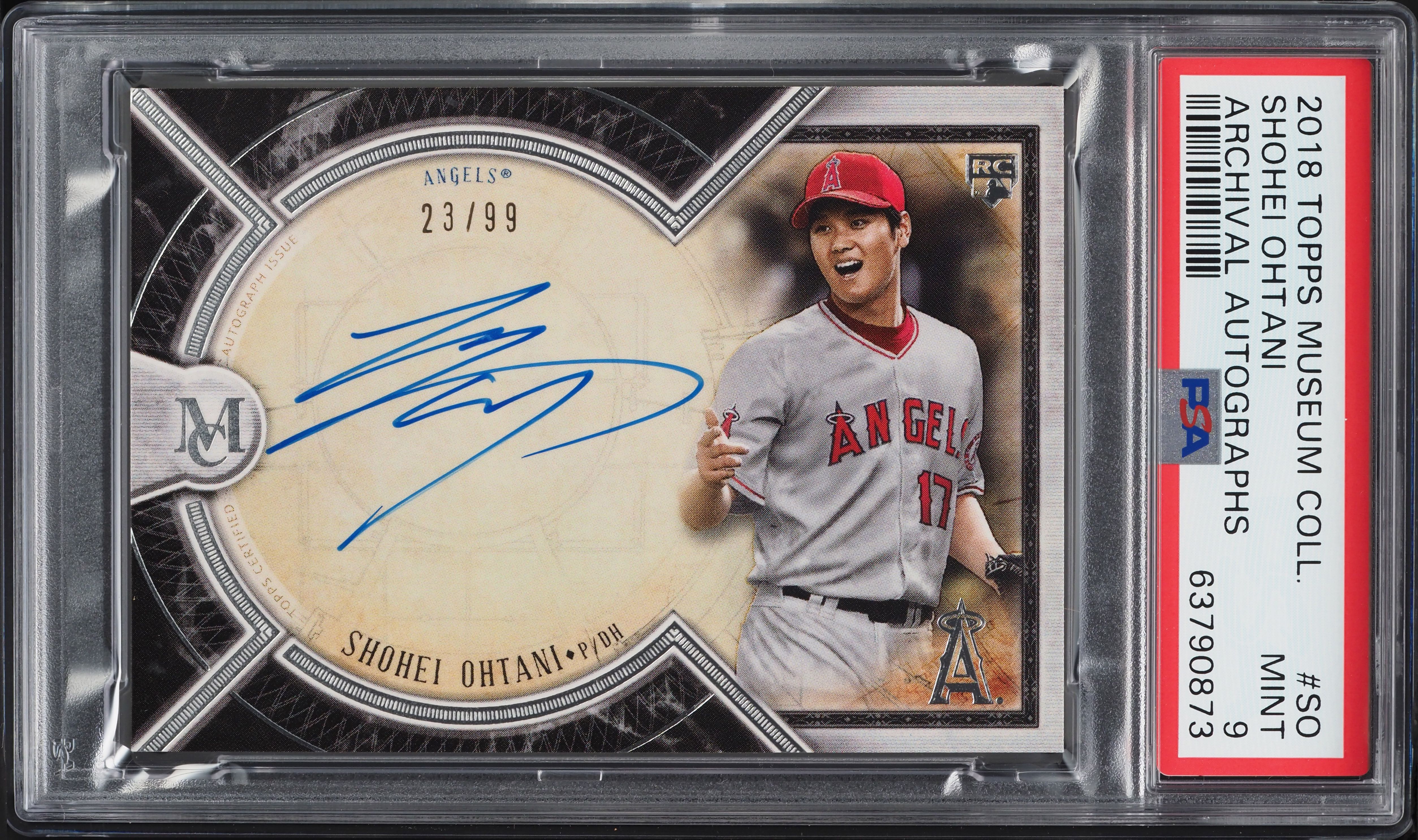 2018 Topps Ref Ohtani /569 RC PSA9 大谷 2018 Topps Museum Collection Archival Shohei Ohtani ROOKIE AUTO