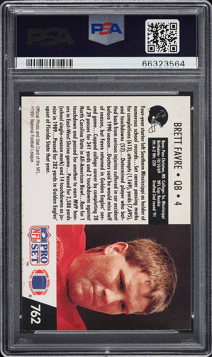 1991 Pro Set Football Brett Favre ROOKIE #762 PSA 5 EX