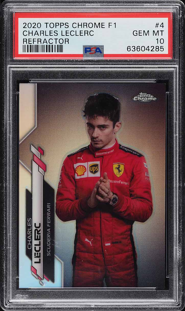 2020 Topps Chrome Formula 1 F1 Refractor Charles Leclerc #4 PSA 10 GEM MINT
