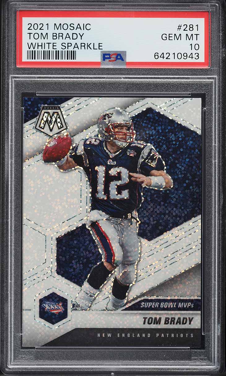 2021 Panini Mosaic White Sparkle Tom Brady #281 PSA 10 GEM MINT