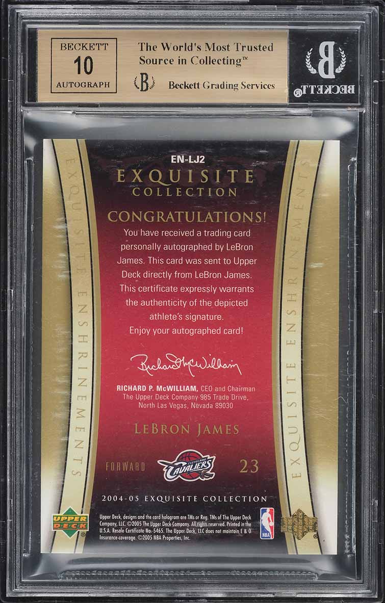 2004 Exquisite Collection Enshrinements LeBron James AUTO /25 #EN-LJ2 BGS 9.5