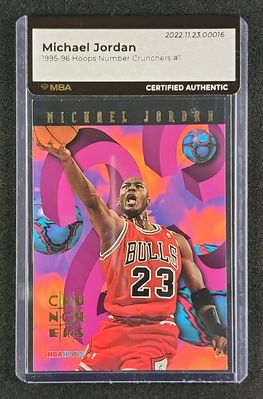 1995 Hoops Number Crunchers Michael Jordan #1 MBA AUTH on Fanatics