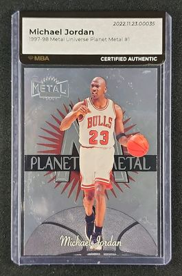 1997 Metal Universe Planet Metal Michael Jordan #1 MBA AUTH