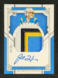 2020 National Treasures Prodigy Justin Herbert ROOKIE PATCH AUTO /99 MBA AUTH
