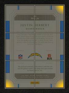 2020 National Treasures Prodigy Justin Herbert ROOKIE PATCH AUTO /99 MBA AUTH