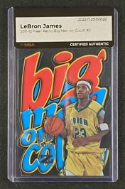 2011 Fleer Retro Big Men On Court LeBron James #2 MBA AUTH on