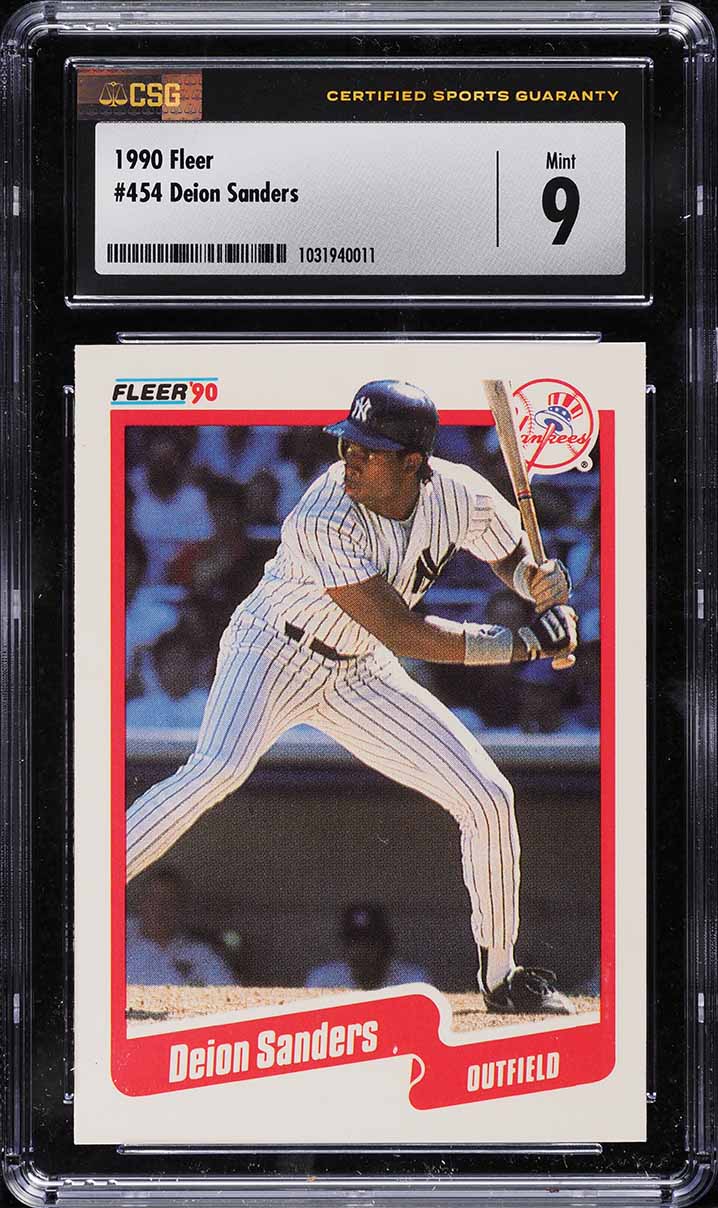 1990 Fleer Deion Sanders #454 CSG 9 MINT