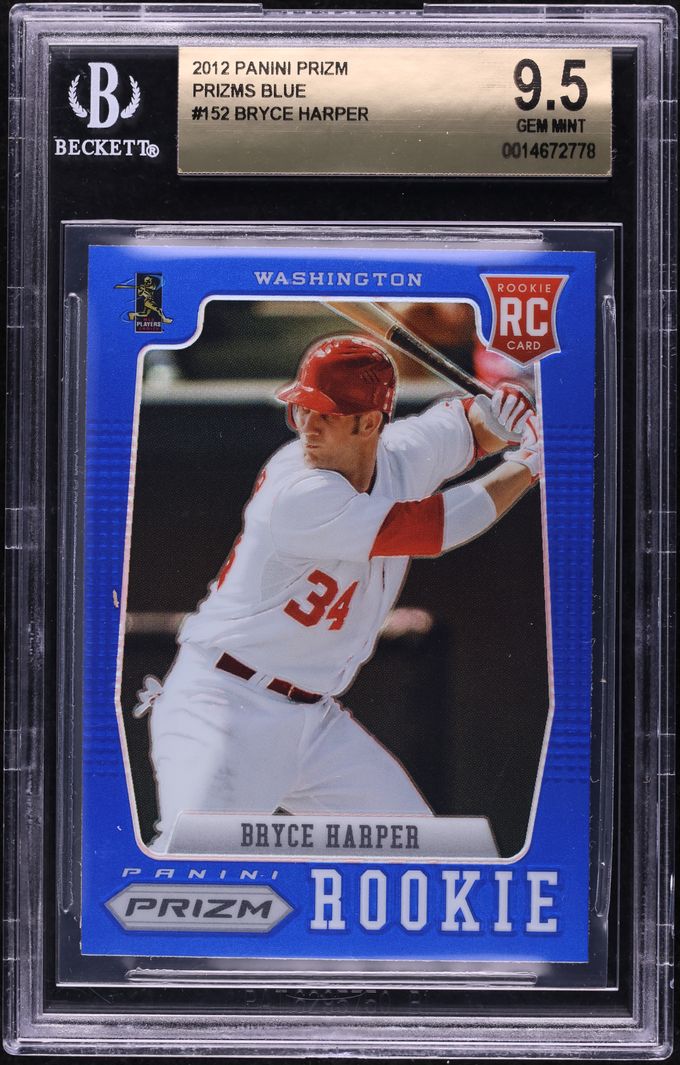 2012 Panini Prizm Blue Bryce Harper ROOKIE #152 BGS 9.5 GEM MINT