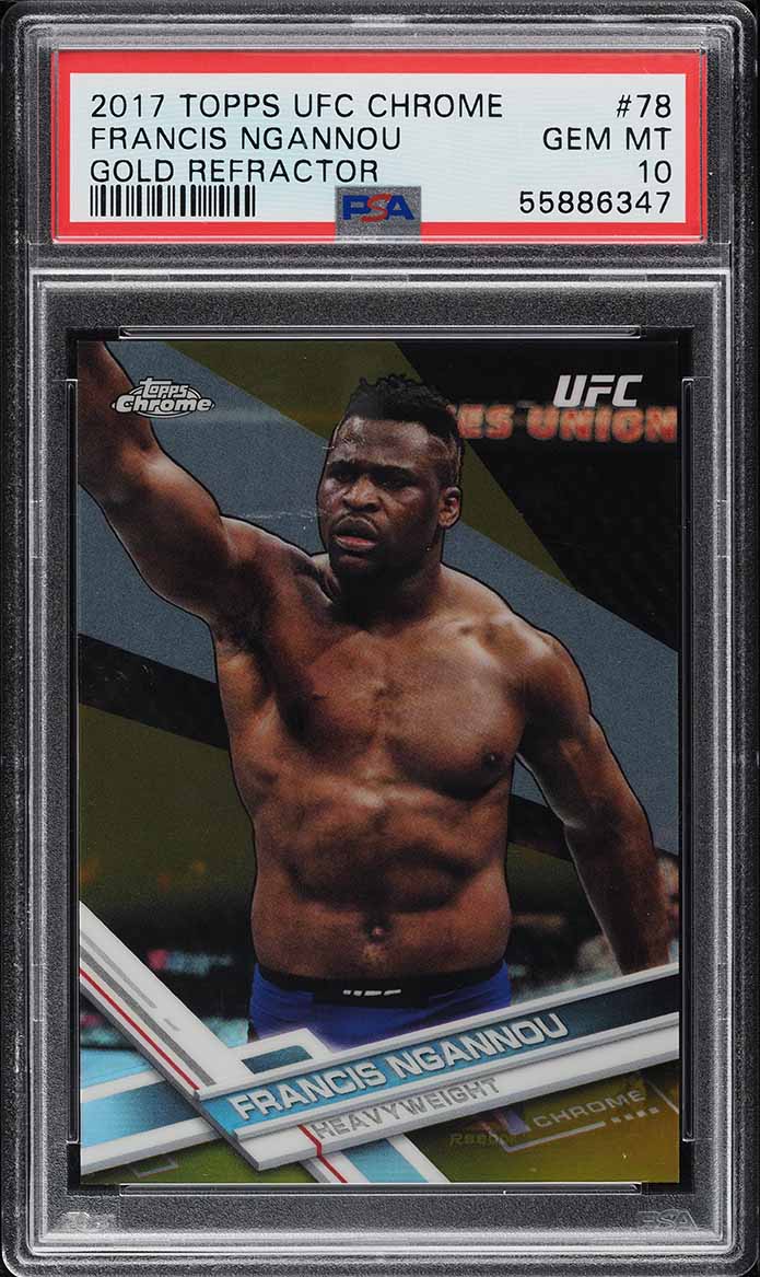 2017 Topps Chrome UFC Gold Refractor Francis Ngannou ROOKIE /50 #78 PSA 10 GEM