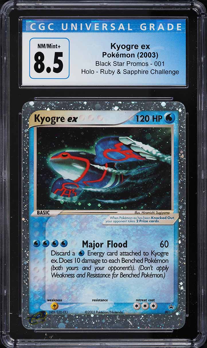 2003 Pokemon Black Star Promo Ruby & Sapphire Challenge Holo Kyogre ex #1  CGC 8.5 NM-MT+ on Fanatics Collect