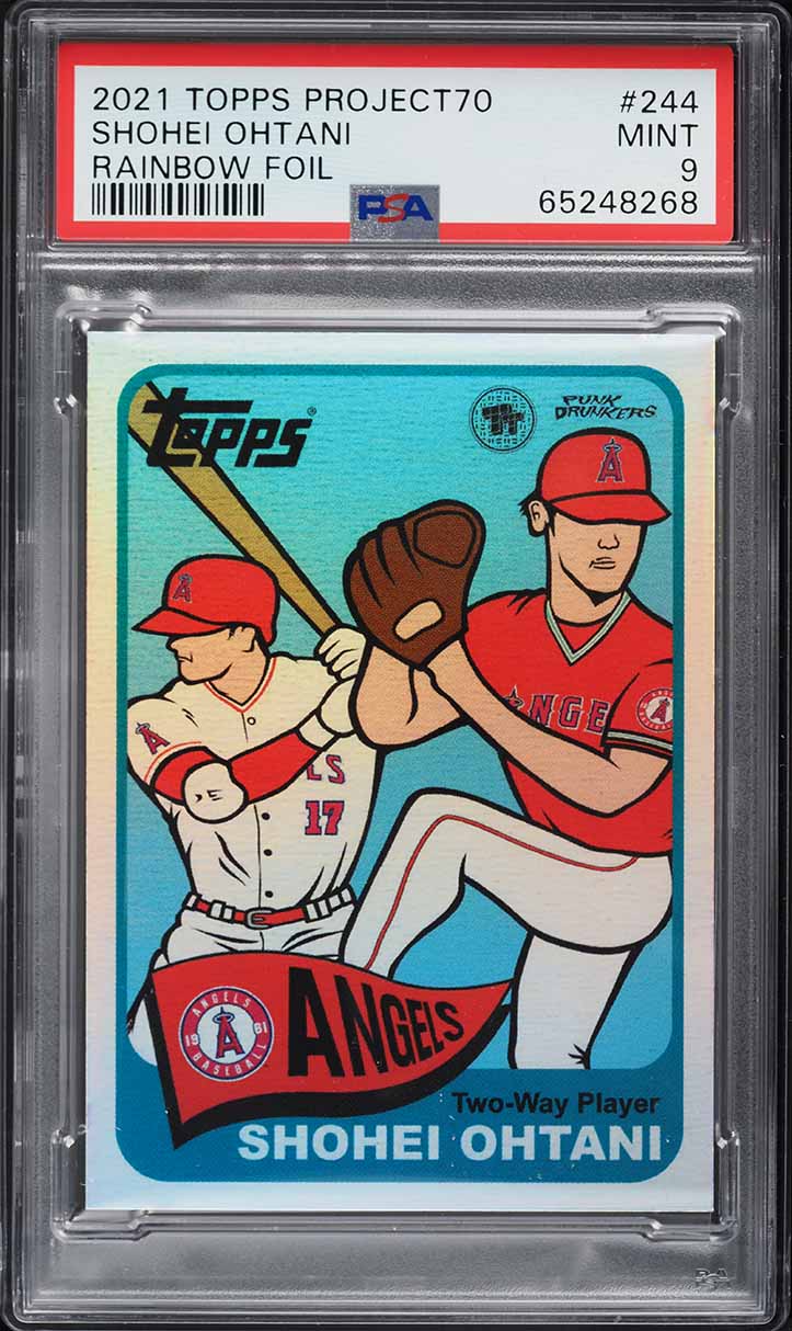 2021 Topps Project 70 Rainbow Foil Shohei Ohtani /70 #244 PSA 9 MINT