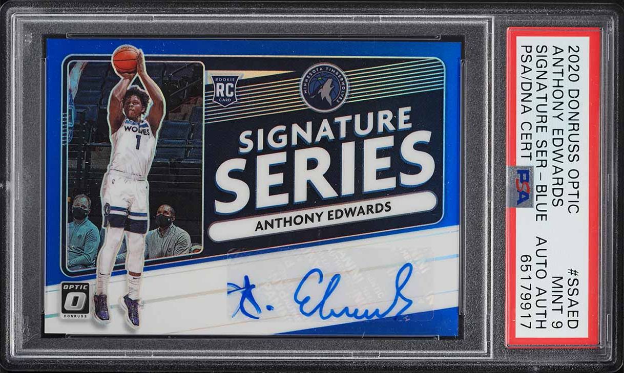 2020 Donruss Optic Signature Series Blue Anthony Edwards ROOKIE 