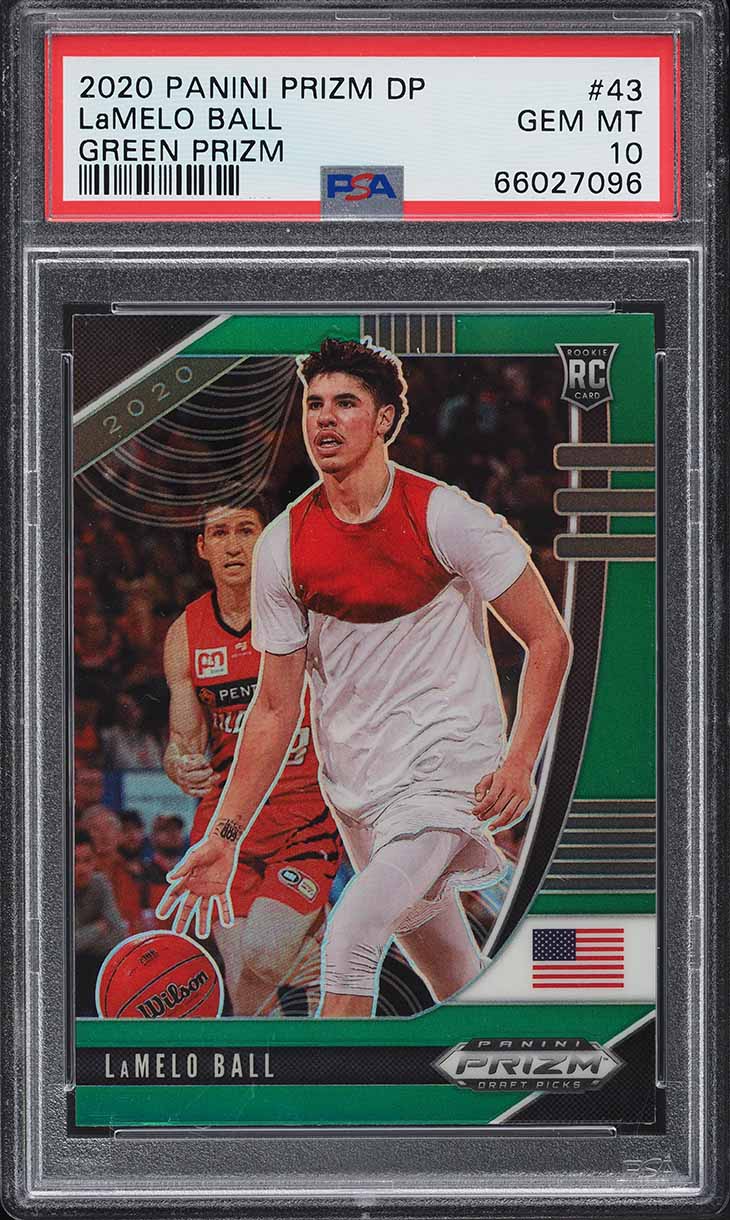2020 Panini Prizm Draft Green Prizms LaMelo Ball ROOKIE #43 PSA 10 GEM MINT