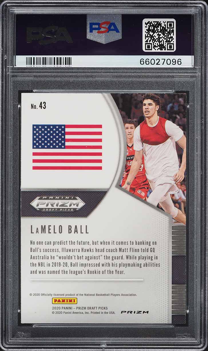 2020 Panini Prizm Draft Green Prizms LaMelo Ball ROOKIE #43 PSA 10 GEM MINT