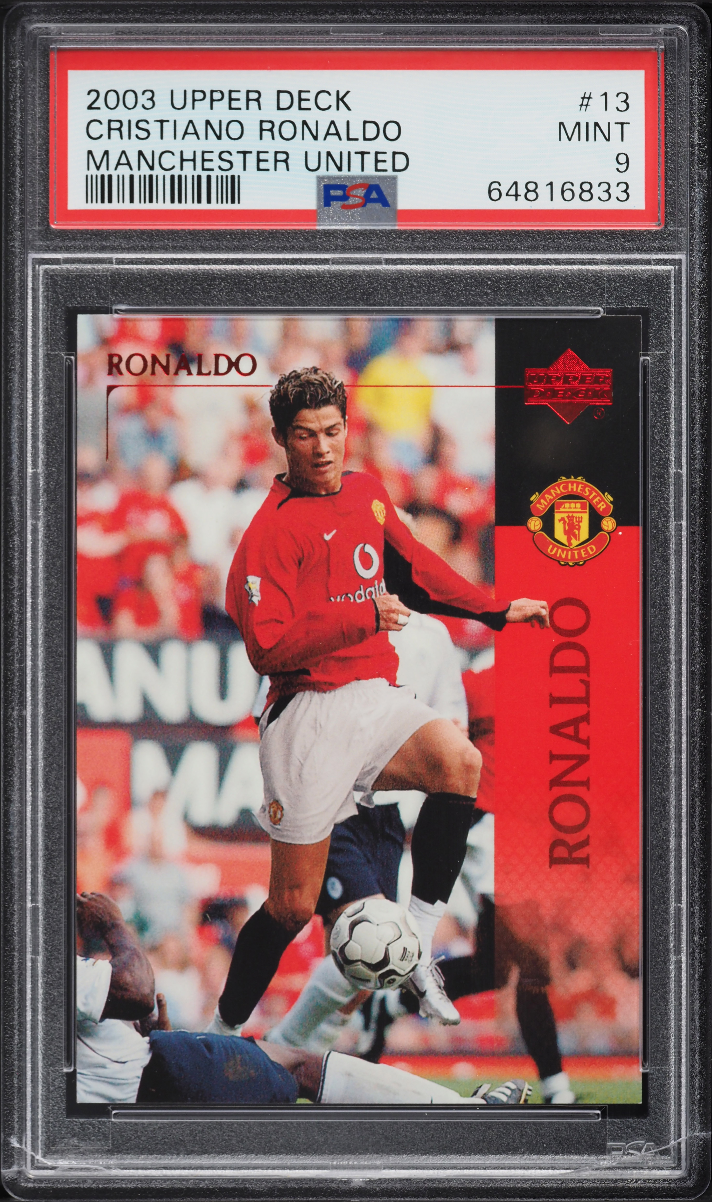 2003 Upper Deck Manchester United Cristiano Ronaldo ROOKIE #13 PSA