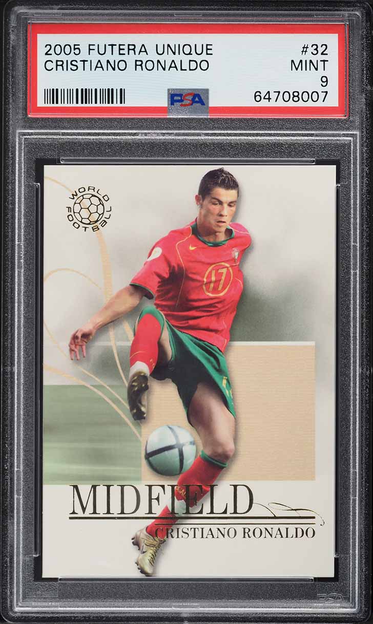 2005 Futera Unique World Football Cristiano Ronaldo #32 PSA 9 MINT