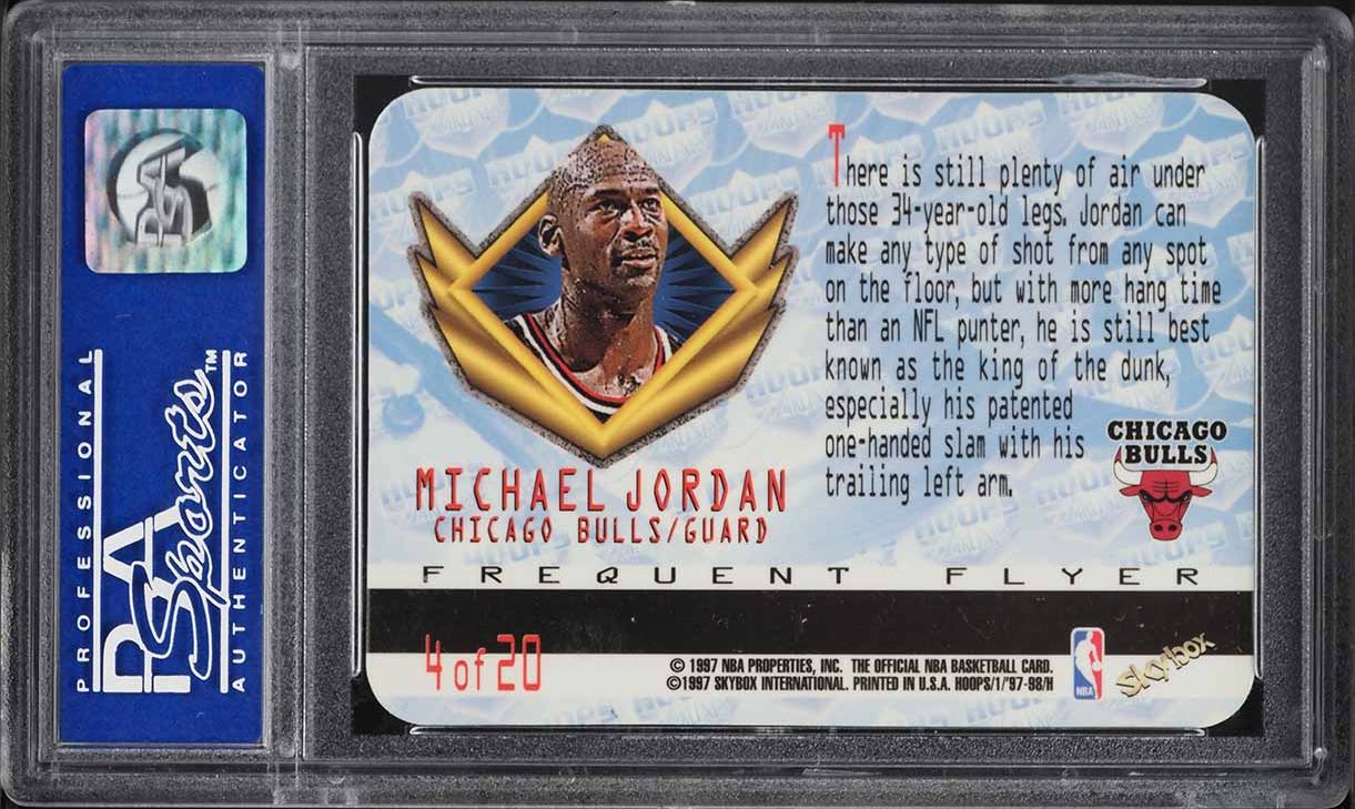 1997 Hoops Frequent Flyer Club Upgrade Michael Jordan #4 PSA 10